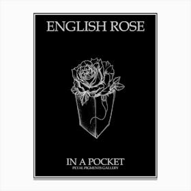 English Rose In A Pocket Line Drawing 1 Poster Inverted Canvas Print