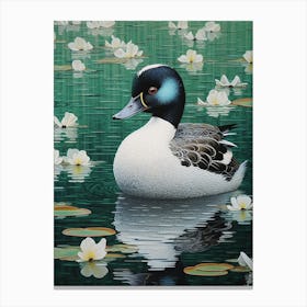 Ohara Koson Inspired Bird Painting Bufflehead 4 Canvas Print