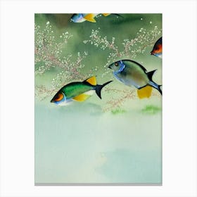 Surgeonfish Storybook Watercolour Canvas Print