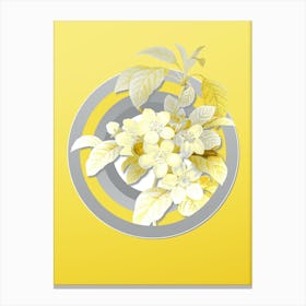 Botanical Apple Blossom in Gray and Yellow Gradient n.144 Canvas Print