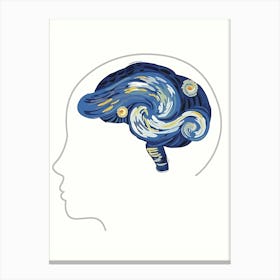 Starry Night Brain Canvas Print