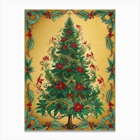 Christmas Tree 35 Style William Morris Canvas Print