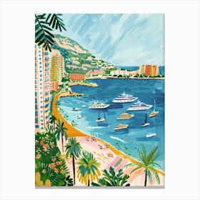 Travel Poster Happy Places Monaco 2 Canvas Print