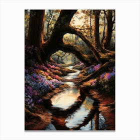 Springtime Serenity: A Forest in Bloom Canvas Print