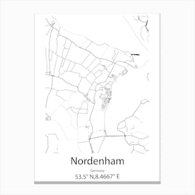 Nordenham,Germany Minimalist Map Canvas Print