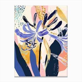 Colourful Flower Illustration Agapanthus 3 Canvas Print