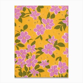 Orchid Floral Print Warm Tones 2 Flower Canvas Print