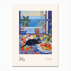 Cat In The Italy 1 Italian Summer Collection Canvas Print
