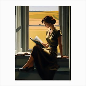 Woman Reading A Book 1 Canvas Print