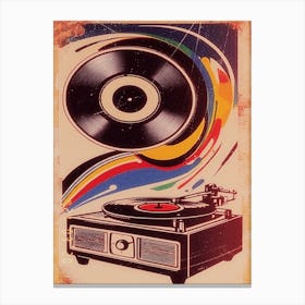 Vintage Record Turntable Canvas Print
