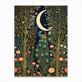 William Morris Peacock In The Forest 4 Canvas Print