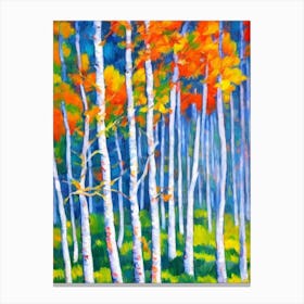 Quaking Aspen 1 tree Abstract Block Colour Canvas Print