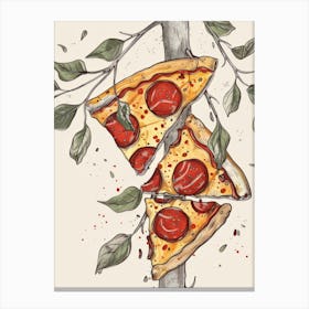 Pizza On A Tree 2 Canvas Print
