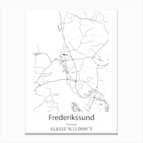 Frederikssund,Denmark Minimalist Map Canvas Print