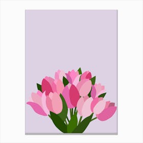 Fresh Tulips - Pink And Purple Floral Canvas Print