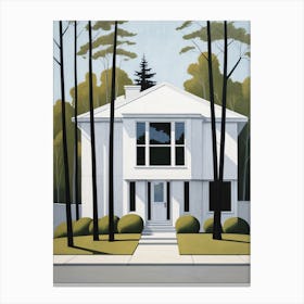 Minimalist Modern House Illustration (11) Canvas Print
