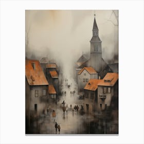 Moody Town Painting Canvas Print