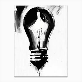 Lightbulb Symbol Black And White Painting Canvas Print