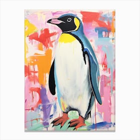 Colourful Bird Painting Penguin 1 Canvas Print