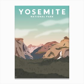 Yosemite National Park, California Travel Poster Canvas Print