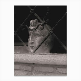 Head (sculpted head in one of the windows of Trastevere.From Roma Narrative series by Michael Banifatov). Canvas Print