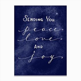 Peace Calligraphy with Star Canvas Print