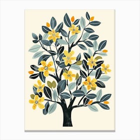 Balsam Tree Flat Illustration 1 Canvas Print