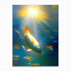 Soragoi Koi 1, Fish Monet Style Classic Painting Canvas Print
