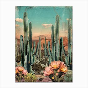 Kitsch Cactus Collage 1 Canvas Print