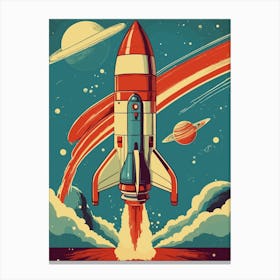 Retro Rocket Canvas Print