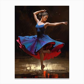 Dancer In Blue Dress Canvas Print