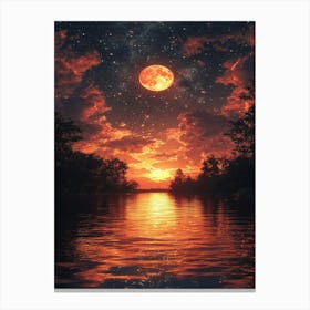 Full Moon Over Water 31 Canvas Print