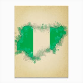 Nigeria Flag Vintage Canvas Print