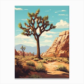  Retro Illustration Of A Joshua Tree In Mountain 4 Canvas Print