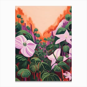 Boho Wildflower Painting Trillium 1 Canvas Print