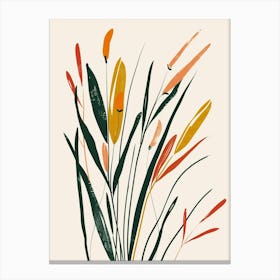 Grass Plant Minimalist Illustration 6 Canvas Print