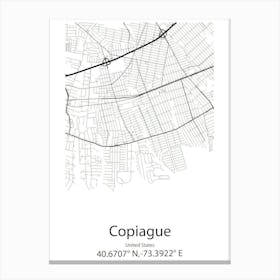 Copiague,United States Minimalist Map 1 Canvas Print