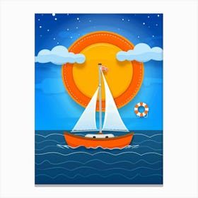 Sailboat On The Sea Canvas Print