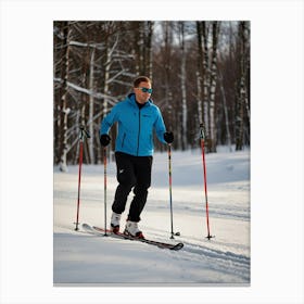 Nordic Ski Scene Art Print 0 1 Canvas Print