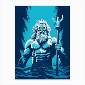Pop Art Poseidon Blue Canvas Print