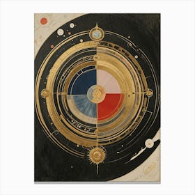 Planetary System Compass Canvas Print