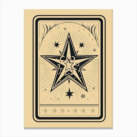 Star Tarot Card Folky Canvas Print