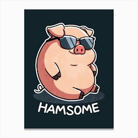 Hamsome Pig Canvas Print