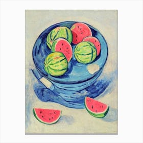 Watermelon 1 Vintage Sketch Fruit Canvas Print
