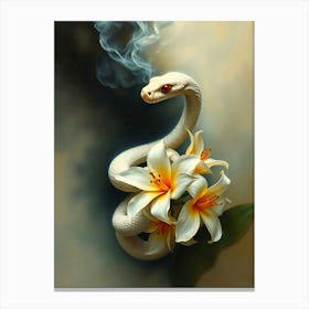 Snake With Lilies Canvas Print