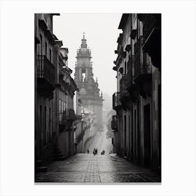 Santiago De Compostela, Spain, Black And White Analogue Photography 4 Canvas Print
