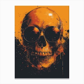 Skull Spectacle: A Frenzied Fusion of Deodato and Mahfood: Skull With Sunglasses Canvas Print