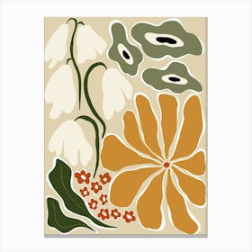 Classic Mid Century Florals Canvas Print