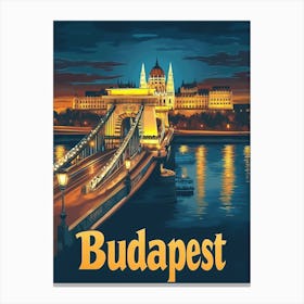 Aihrgdesign A Vintage Travel Poster Of Budapest Canvas Print