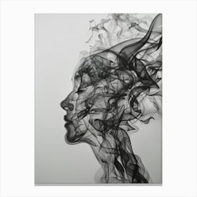 Smoke Portrait Of A Woman 3 Canvas Print